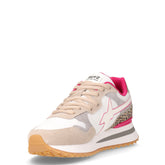 Tally sneaker in pelle e tessuto beige bianco grigio | Boscaini Scarpe