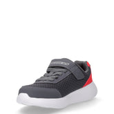 Go Run 400 V2 Quanta Stride sneaker in tessuto ed ecopelle bambino grigio rosso | Boscaini Scarpe