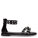 Sandalo in ecopelle con borchie bambina nero | Boscaini Scarpe