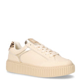 Sneaker in ecopelle con platform beige | Boscaini Scarpe