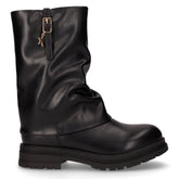 Stivale in ecopelle arricciata bambina nero | Boscaini Scarpe