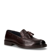 Mocassino in pelle con nappine castagno | Boscaini Scarpe
