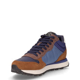 Tom 2.0 Solid Mid sneaker in pelle e tessuto navy blu | Boscaini Scarpe