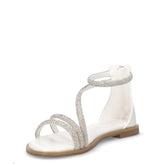 Sandalo in ecopelle e tessuto bambina cristallo | Boscaini Scarpe