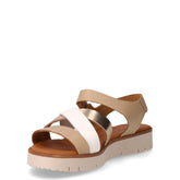 Sandalo in pelle beige platino bianco | Boscaini Scarpe