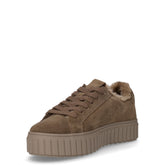 Sneaker in ecopelle con platform verde oliva | Boscaini Scarpe