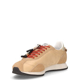 Easy Runner sneaker in tessuto e pelle beige | Boscaini Scarpe