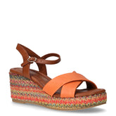 Sandalo con zeppa in ecopelle mango marrone | Boscaini Scarpe