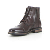 Stivaletto stringato con zip dark brown | Boscaini Scarpe