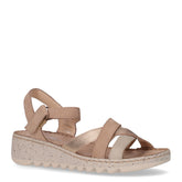 Sandalo con zeppa rosato cuoio | Boscaini Scarpe