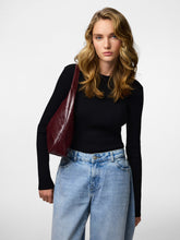 Maglia girocollo in tessuto nero | Boscaini Scarpe