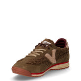 Sneaker in pelle scamosciata e tessuto sherpa kaki | Boscaini Scarpe