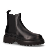 Stivaletto in pelle e tessuto nero | Boscaini Scarpe