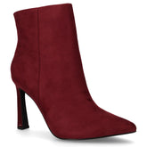 Tronchetto in tessuto scamosciato con zip bordeaux | Boscaini Scarpe