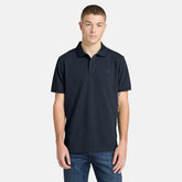 OYSTER RIVER LOGO CHEST LOGO polo in cotone manica corta blu scuro | Boscaini Scarpe