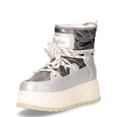 Eliza snow boot in tessuto argento | Boscaini Scarpe