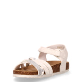 Sandalo in ecopelle bambina bianco argento | Boscaini Scarpe