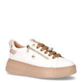 Sneaker con platform e zip laterale in pelle bianco | Boscaini Scarpe