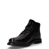 Stivaletto stringato in pelle nero | Boscaini Scarpe