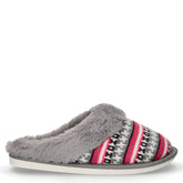 Kant ciabatta in tessuto con ecopelliccia fuxia multi | Boscaini Scarpe