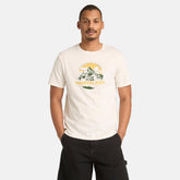 MOUNTAIN GRAPHIC SS TEE t-shirt in cotone vintage bianco | Boscaini Scarpe