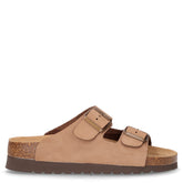 Sara ciabatta in pelle con platform taupe | Boscaini Scarpe