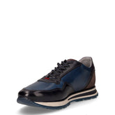 Sneaker in pelle con zip blu | Boscaini Scarpe