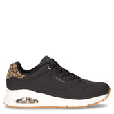 Uno Jungle Nite sneaker in ecopelle nero leopardato | Boscaini Scarpe