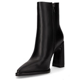 Tronchetto a punta in ecopelle con zip nero | Boscaini Scarpe