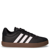 VL COURT 3.0 K sneakers in ecopelle e pelle con tre strisce laterali nero bianco | Boscaini Scarpe