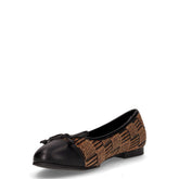 Ballerina in tessuto nero marrone | Boscaini Scarpe