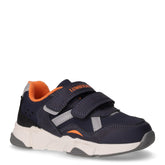 Miguel sneaker in ecopelle bambino navy blue arancio | Boscaini Scarpe