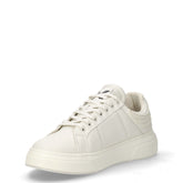 Sneaker in pelle ed ecopelle con placca metallica bianco | Boscaini Scarpe