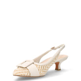Slingback in ecopelle e rafia crema | Boscaini Scarpe