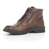 Stivaletto stringato con zip cuoio | Boscaini Scarpe