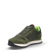 Tom Fluo sneaker in tessuto e pelle verde militare scuro | Boscaini Scarpe