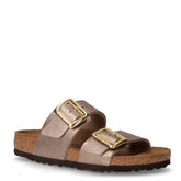 Sydney Cushion Buckle ciabatta in pelle graceful taupe | Boscaini Scarpe