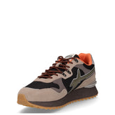 Yak sneaker in pelle e tessuto taupe antracite | Boscaini Scarpe