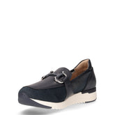 Mocassino casual in tessuto e pelle oceano | Boscaini Scarpe