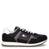 Runner Casual sneaker in ecopelle e tessuto nero | Boscaini Scarpe