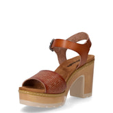 Sandalo in ecopelle con tacco cammello | Boscaini Scarpe