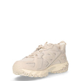 610 sneaker in ecopelle e tessuto grigio beige | Boscaini Scarpe