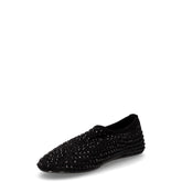 Ballerina in tessuto con strass nero | Boscaini Scarpe