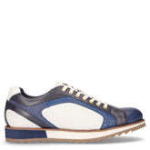 Stringata sportiva in pelle cielo blu bianco | Boscaini Scarpe