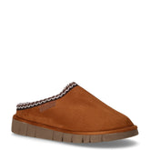 Ciabatta in tessuto con bordo decorativo cammello | Boscaini Scarpe