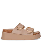 Ciabatta in tessuto con zeppa offwhite | Boscaini Scarpe