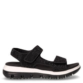 Sandalo sportivo in ecopelle con strass nero | Boscaini Scarpe