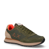 Tom Multicolor sneaker in tessuto e pelle militare scuro | Boscaini Scarpe