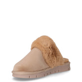 Loxi ciabatta in tessuto ed ecopelliccia beige | Boscaini Scarpe
