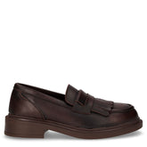 Mocassino in pelle con frangia cacao | Boscaini Scarpe